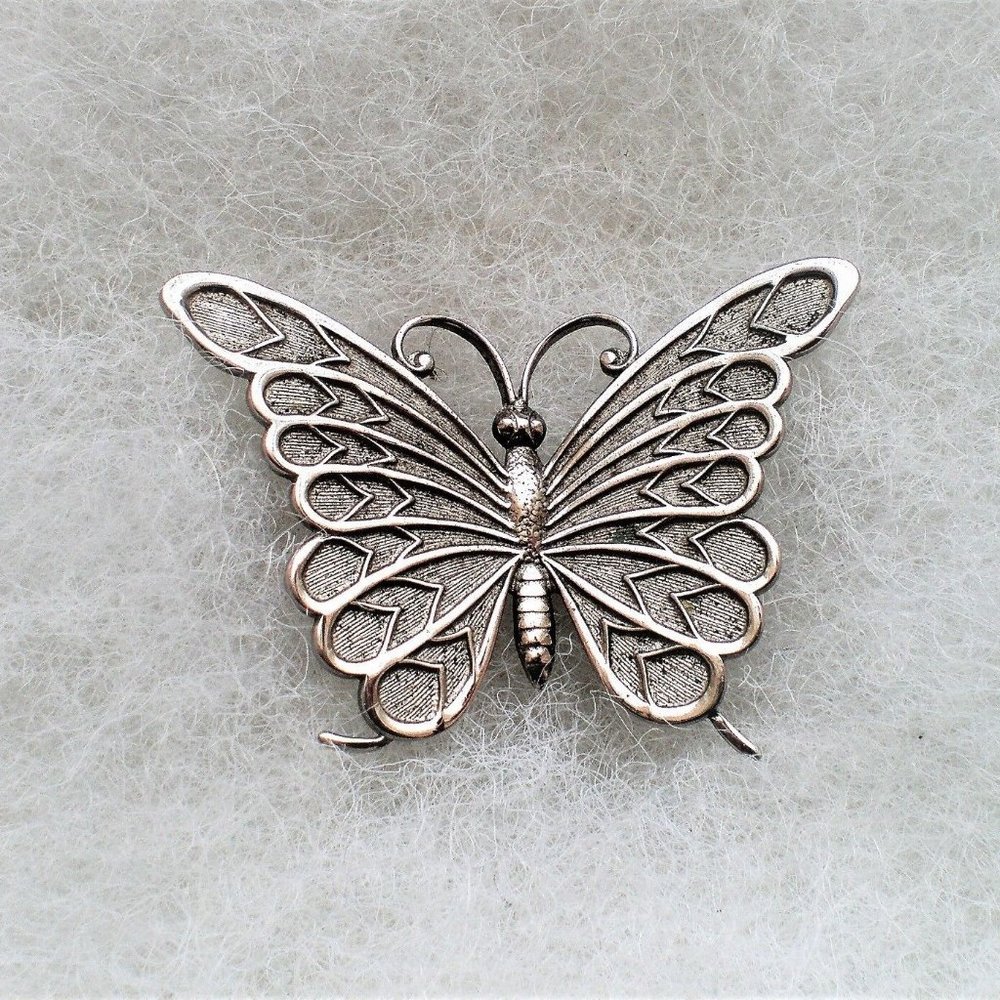 Vintage Designer Signed BEAU Sterling Silver 925 Butterfly Pin Brooch 5 grams
